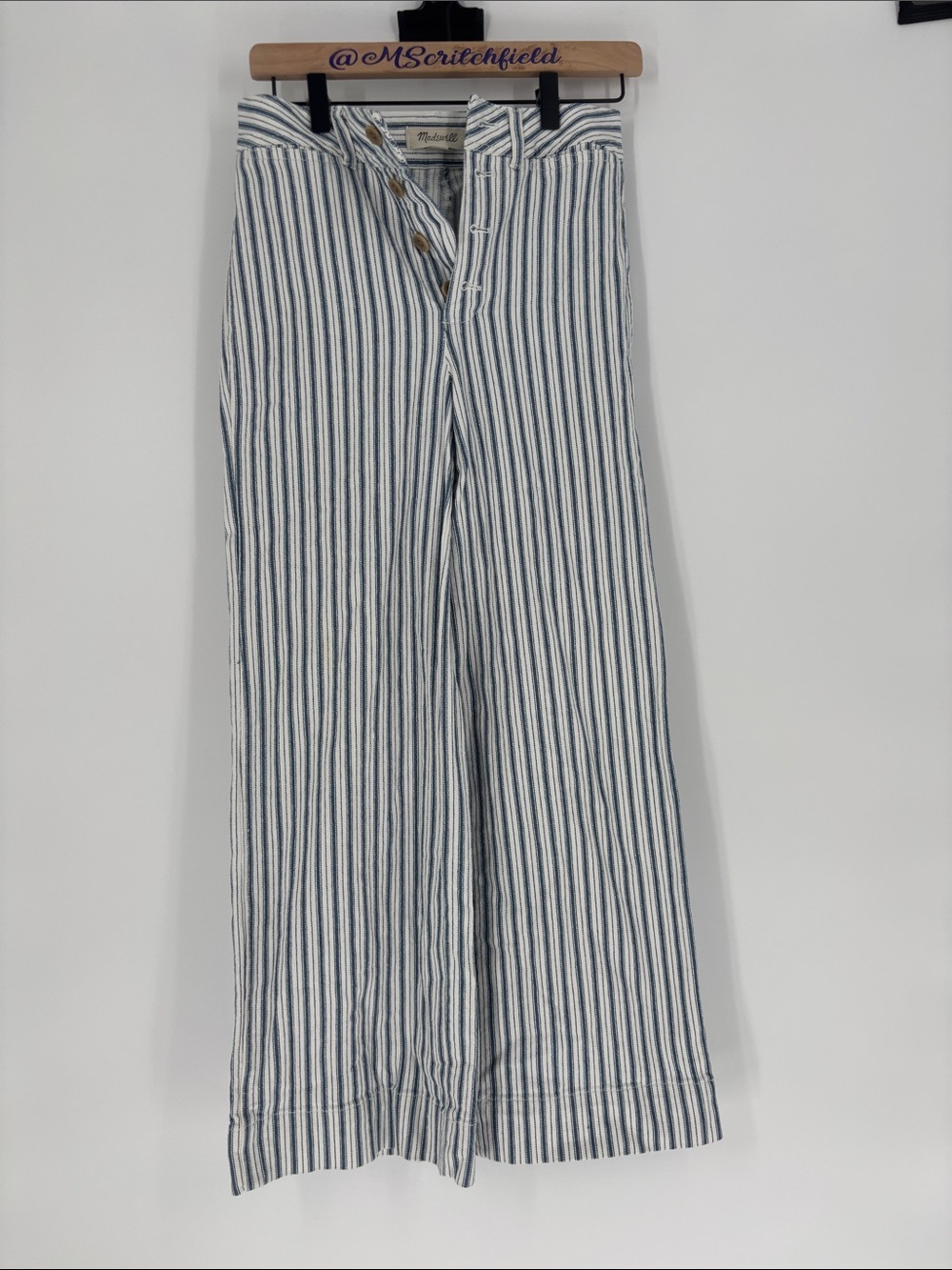 Madewell striped wide leg jeans 25T 25 tall